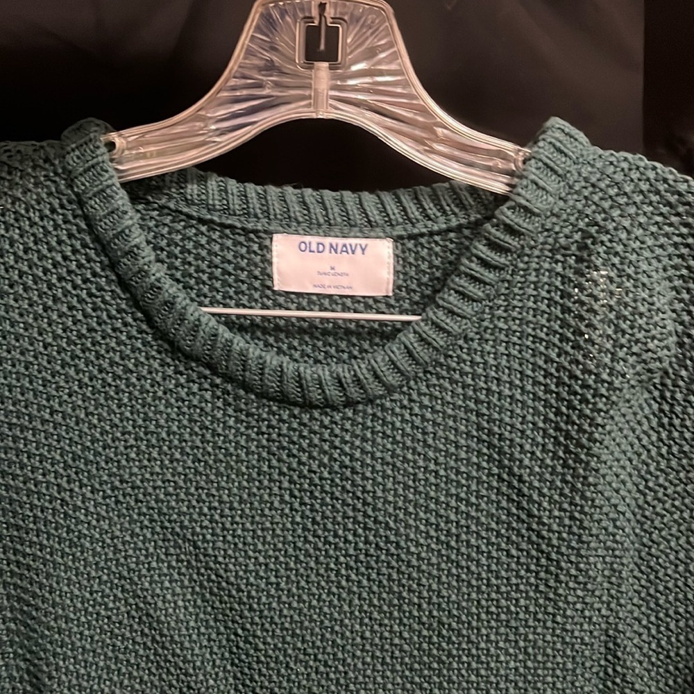 Old Navy- hunter green tunic length sweater - Picture 2 of 5